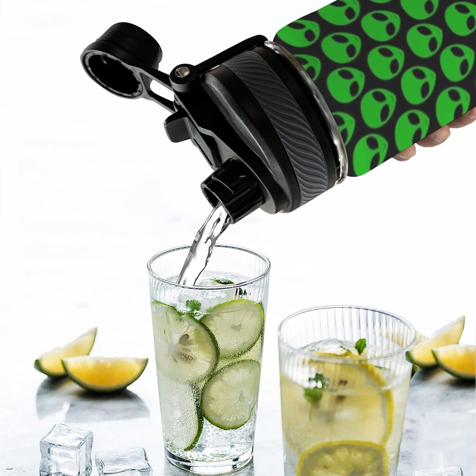 Aliens - Insulated Water Bottle with Dual-Use Lid (18oz) Insulated Water Bottle with Dual-Use Lid (18oz) Printed Offshore Sci Fi