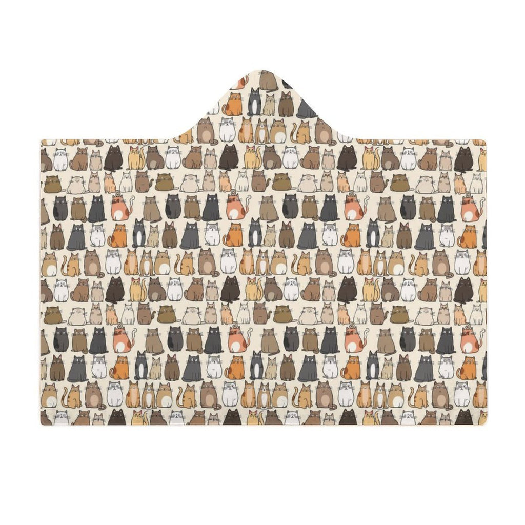 Lots Of Cats Kids Hooded Blanket 100cm x 130cm Kids Hooded Blanket animal Printed Offshore