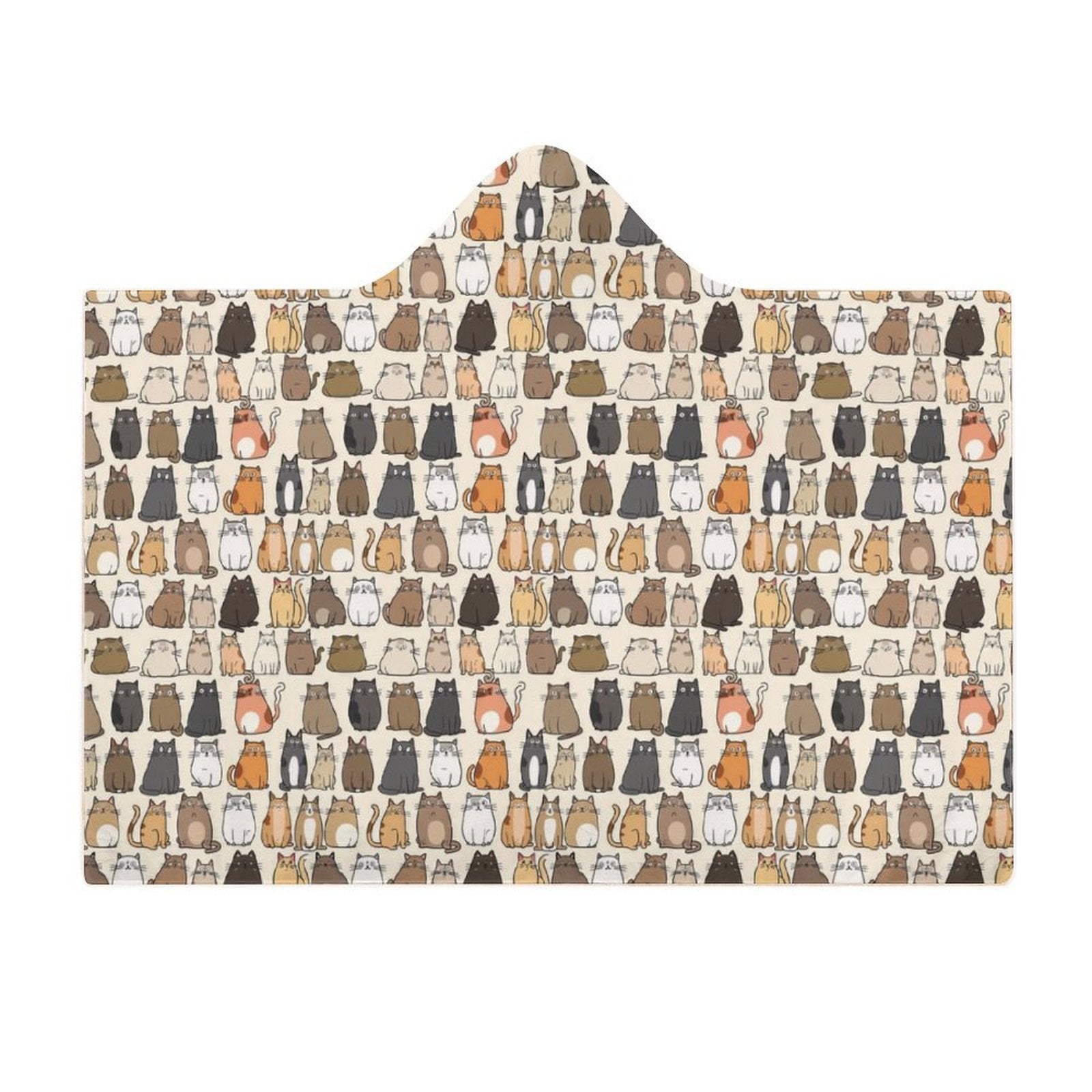 Lots Of Cats Kids Hooded Blanket 100cm x 130cm Kids Hooded Blanket animal Printed Offshore