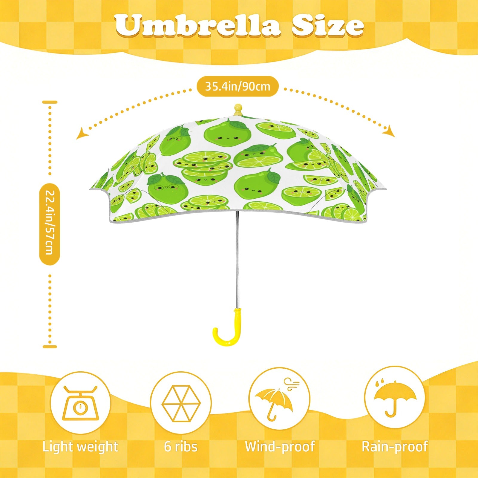 Cute Limes Kids Safe Round Corner Umbrella Kids Safe Round Corner Umbrella Food Printed Offshore