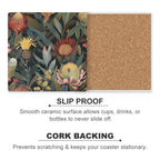 Australian Native Flowers - Ceramic Coasters (Square) Ceramic Coasters Plants Printed Offshore
