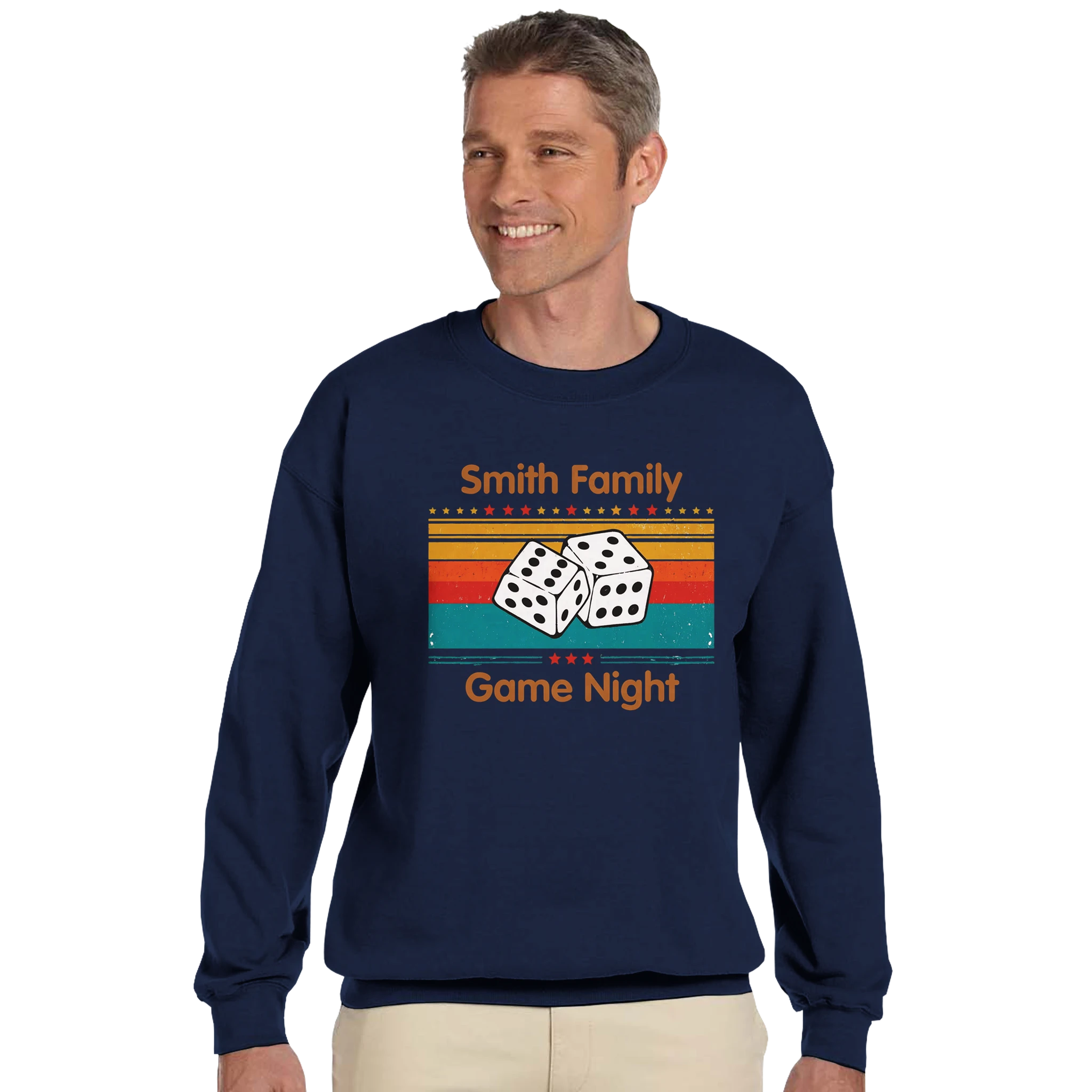 Personalised - Dice, Family Games Night - Classic Unisex Crewneck Sweatshirt | Gildan® 18000 Personalised Sweatshirt customise Games Globally Fulfilled personalise