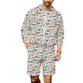 Pretty Moths And Butterflies Men's Lightweight Sun Hoodie & Shorts Set 4XL Men's Lightweight Sun Hoodie & Shorts animal Printed Offshore