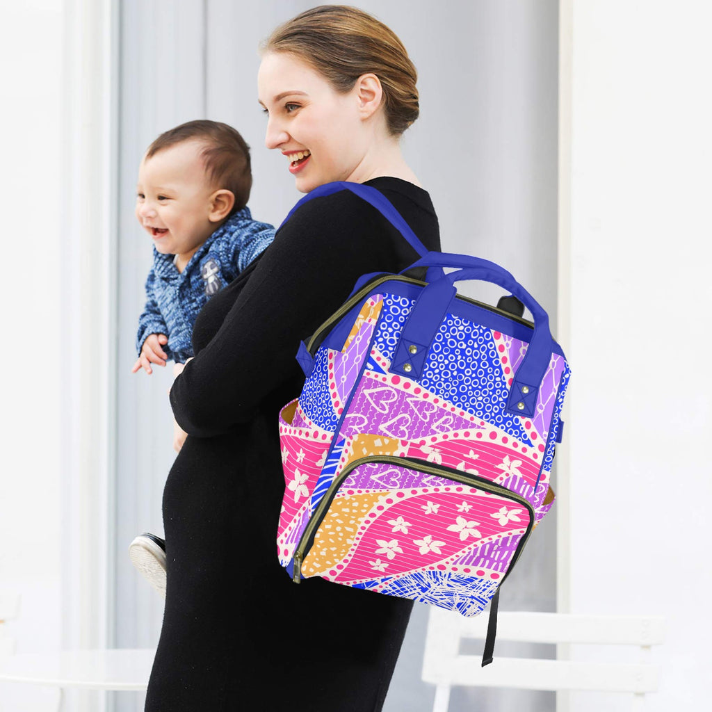 Pink Swirl - Multi-Function Backpack, Nappy / Diaper Bag
