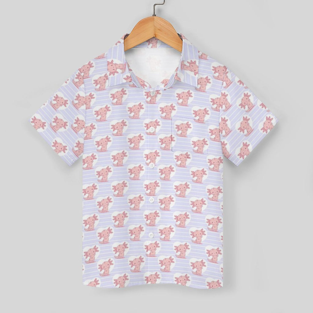 Axolotl Love Kids Cotton Short Sleeve Shirt