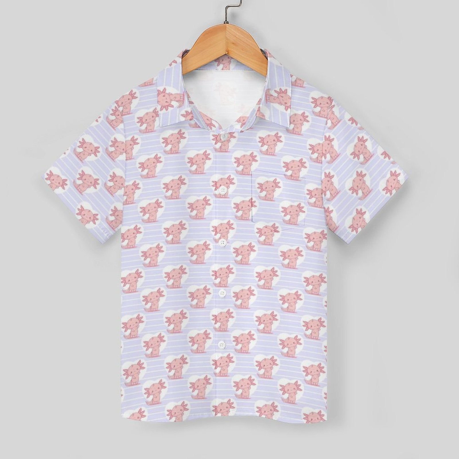 Axolotl Love Kids Cotton Short Sleeve Shirt