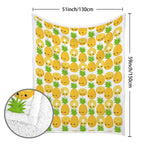 Happy Pineapples - Double-Layer Fleece Blanket 51"x59"