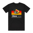 Camera Film, Now We Wait Men's AS Colour T-shirt Black Mens T-shirt Printed In Australia Retro