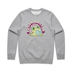 Fiction Addiction - AS Colour Stencil Crew Grey Marle Sweatshirt Printed In Australia Reading