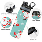 Santas - Insulated Water Bottle with Dual-Use Lid (18oz) Insulated Water Bottle with Dual-Use Lid (18oz) Christmas Printed Offshore