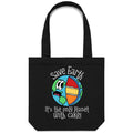 Save Earth, It's The Only Planet With Cake Canvas Tote Bag Default Title Tote Bag Printed In Australia