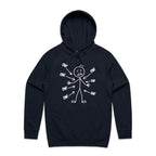 Ow! Everything Hurts Stick Figure Men's AS Colour Hoodie Navy Mens Hoodie Printed In Australia