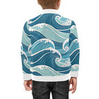Ocean Waves Kids Bomber Jacket Kids Bomber Jacket Ocean Printed Offshore Surf