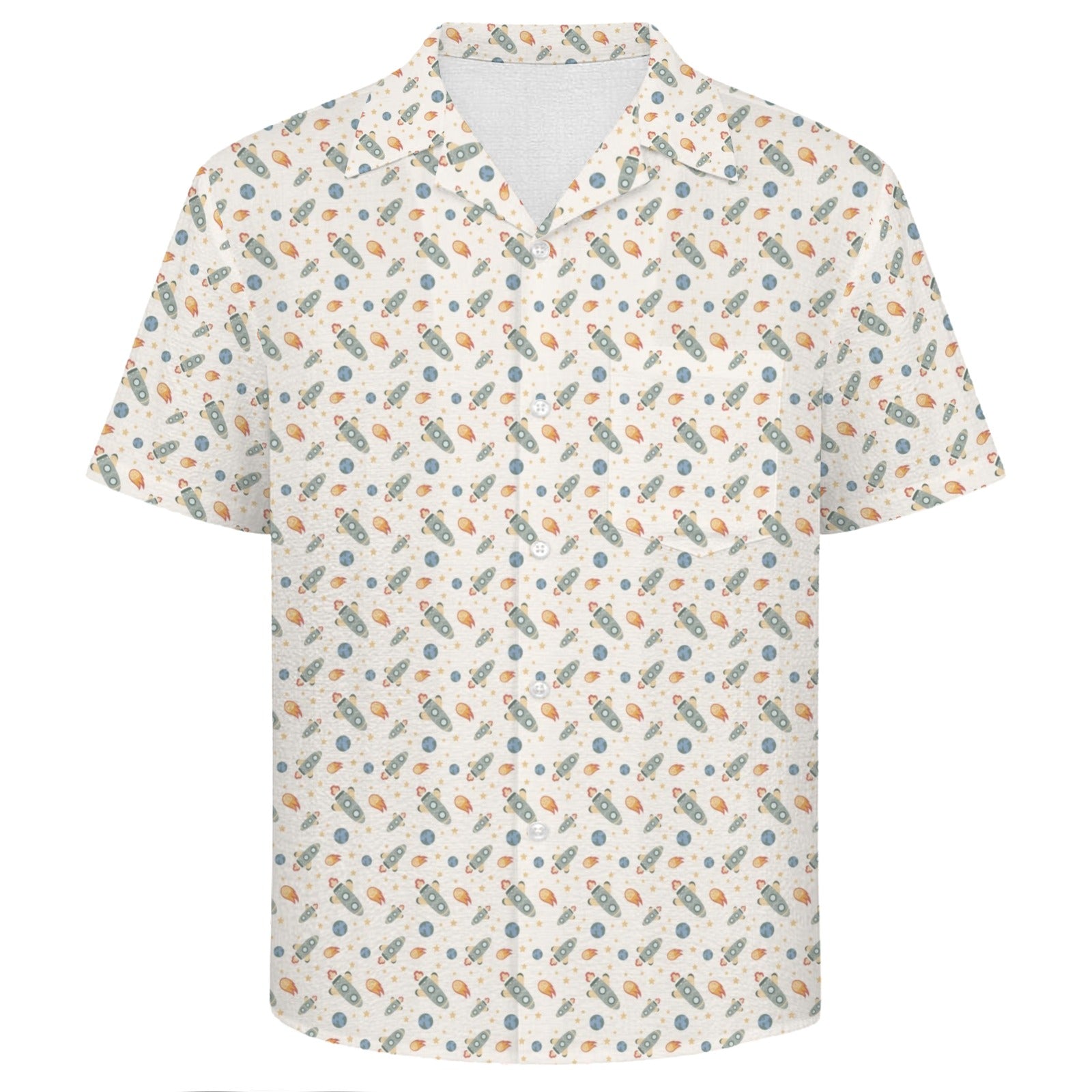 Rockets Men's Crinkle Hawaiian Shirt