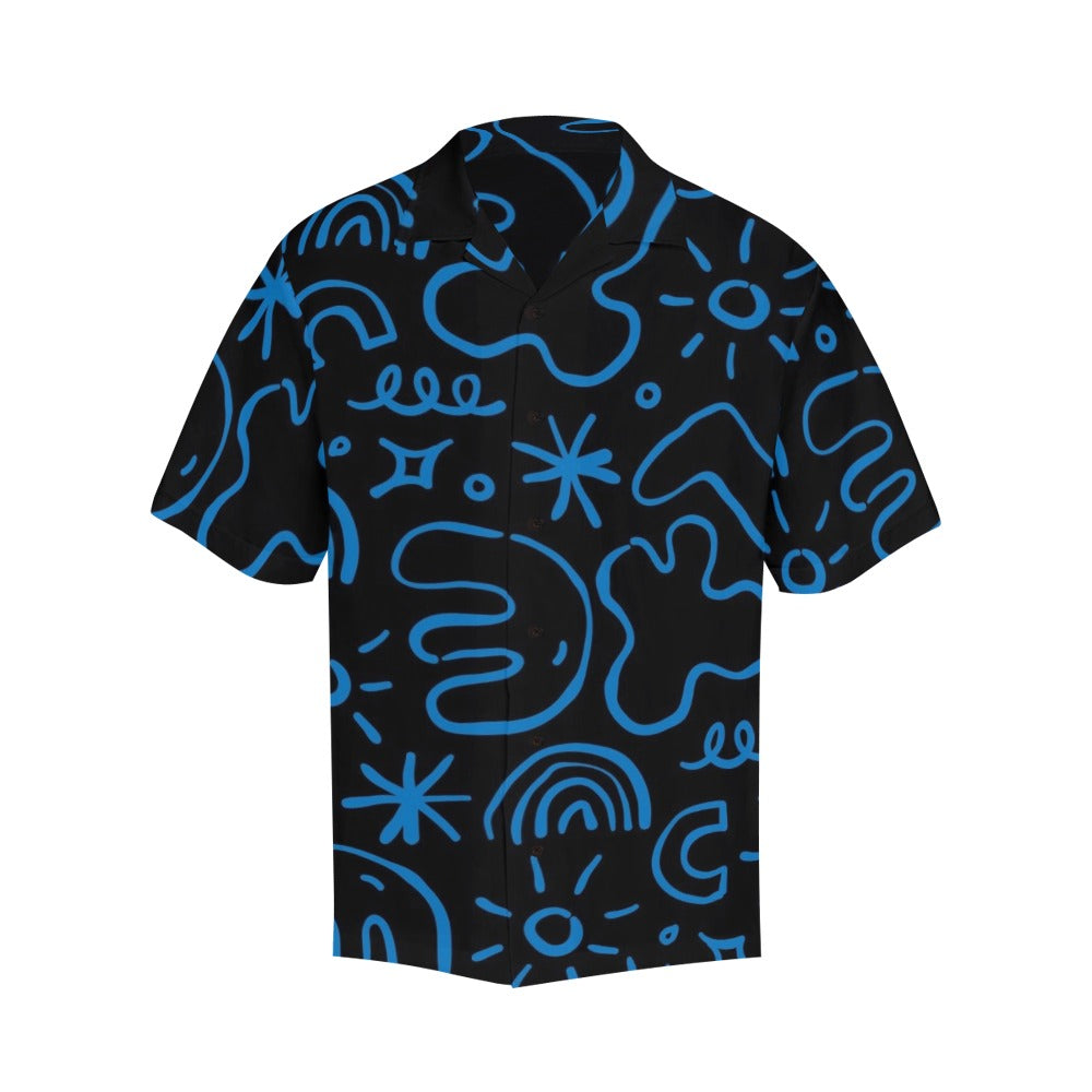 Blue Squiggle - Mens Hawaiian Shirt