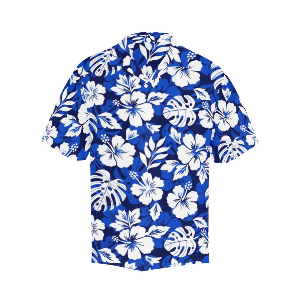 Blue Hawaiian Floral - Mens Hawaiian Shirt