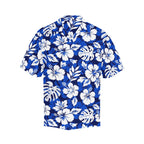 Blue Hawaiian Floral - Mens Hawaiian Shirt