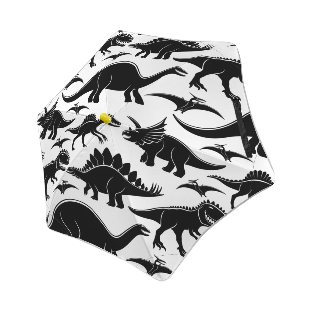 Black And White Dinosaurs Kids Safe Round Corner Umbrella One Size Kids Safe Round Corner Umbrella animal Printed Offshore