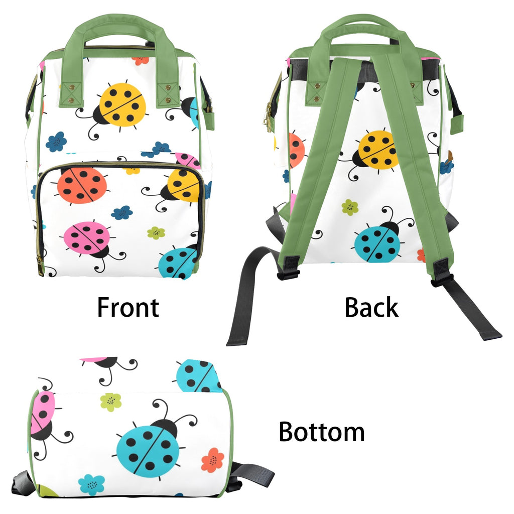 Ladybugs - Multi-Function Backpack, Nappy / Diaper Bag