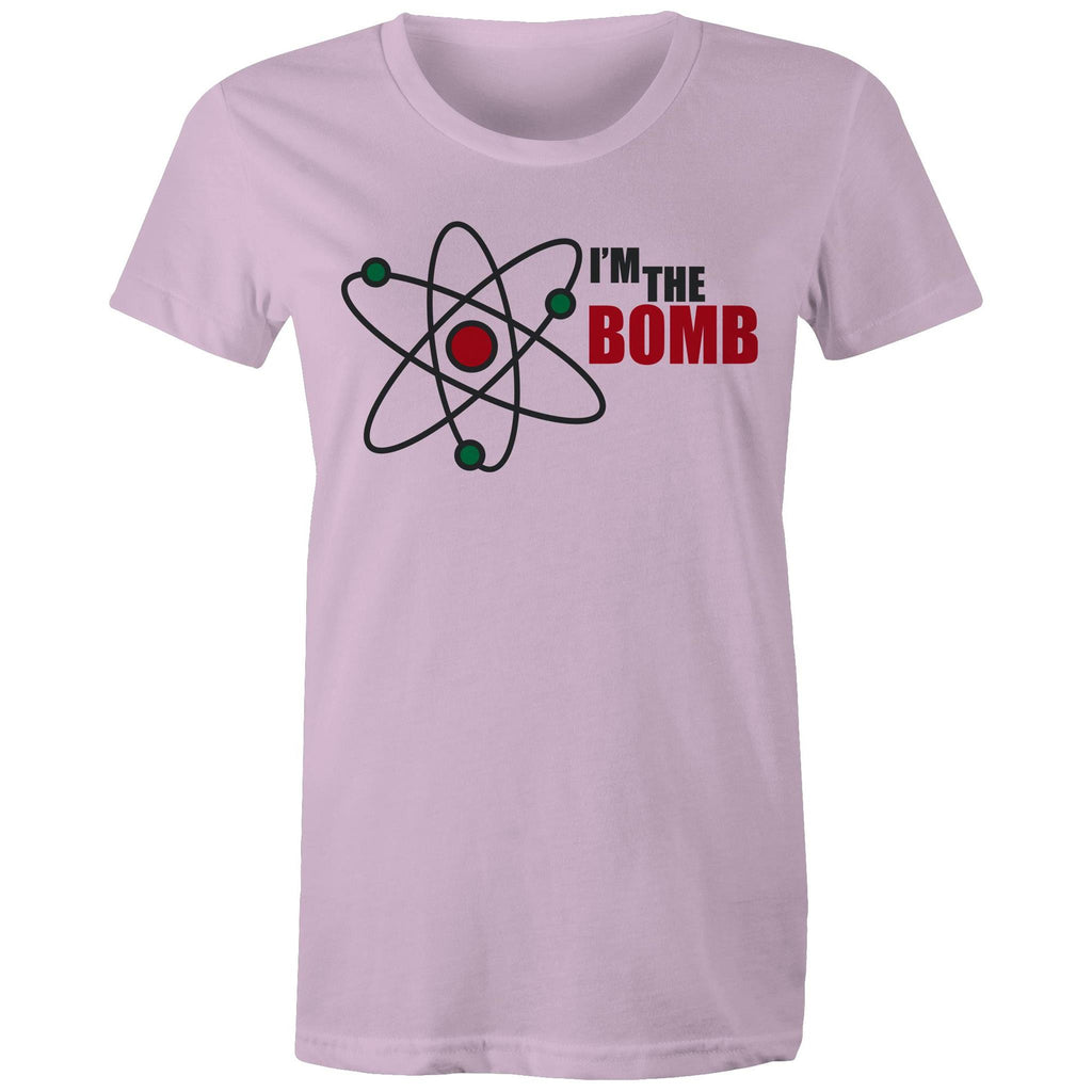 Atom, I'm The Bomb - Womens T-shirt Lavender Womens T-shirt Printed In Australia Science