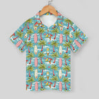 Summer Surf Kids Youth Short Sleeve Button Up Shirt