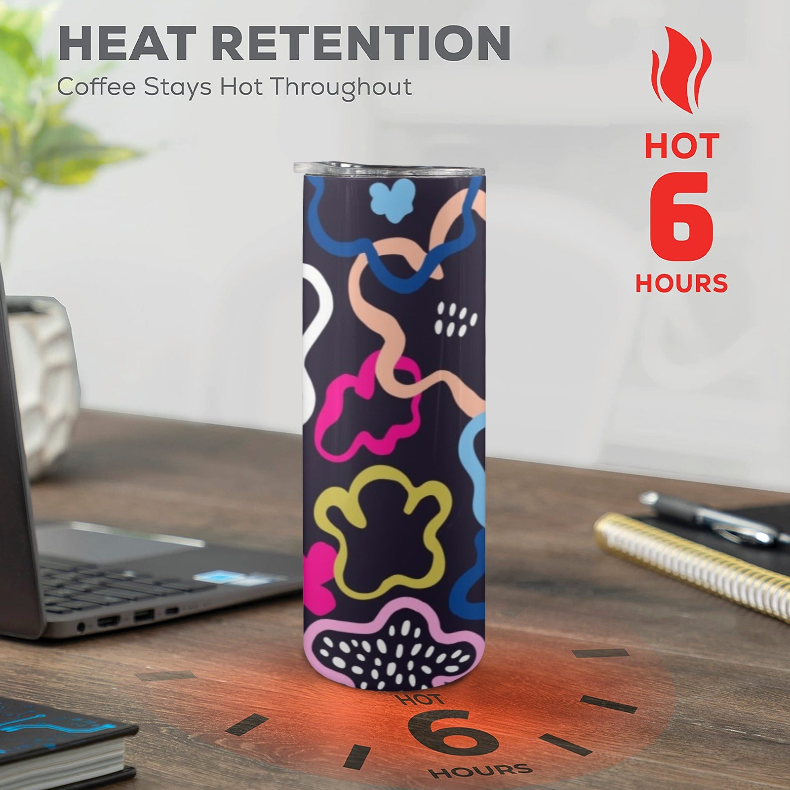 Floral In The Abstract - 20oz Tall Skinny Tumbler with Lid and Straw