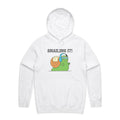 Snailing It Men's AS Colour Hoodie White Mens Hoodie animal Fitness Positivity Printed In Australia