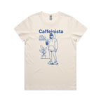 Caffeinista, Caffeine Women's AS Colour T-shirt Ecru Womens T-shirt Coffee Printed In Australia