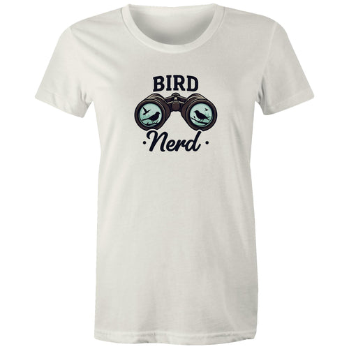 Bird Nerd - Womens T-shirt Natural Womens T-shirt animal Printed In Australia