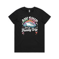 Aw Ship, It's A Family Trip Womens Cruise T-shirt Black Womens Cruise T-shirt Cruise Printed In Australia