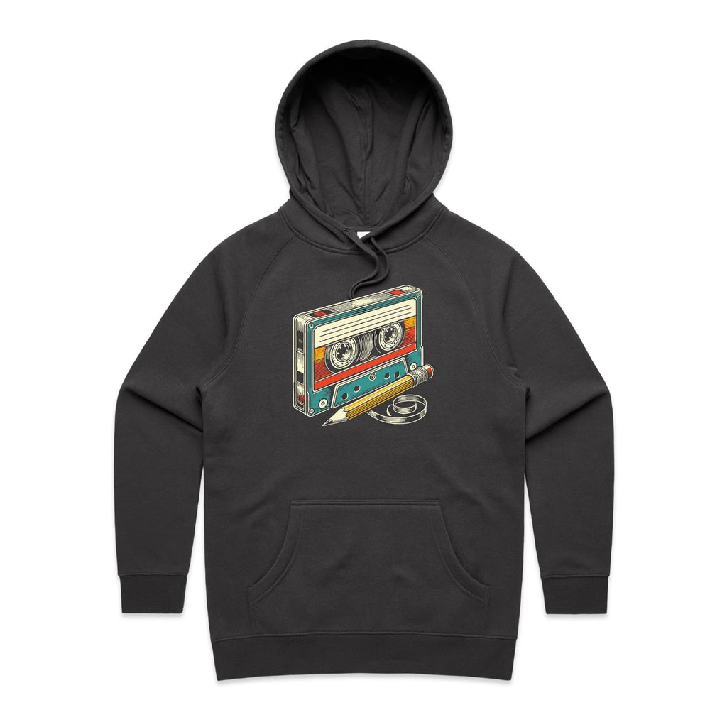 Cassette Tape And Pencil - Womens Hoodie