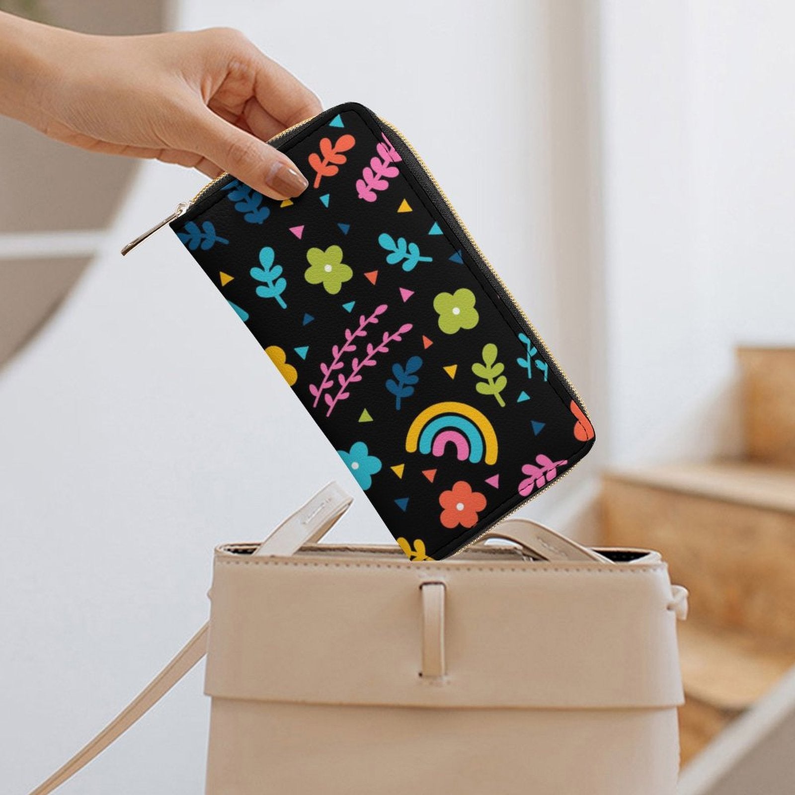 Rainbows and Flowers - PU Leather Wallet