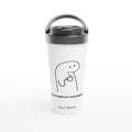 Personalised Be As Strong As Your Espresso White 15oz Stainless Steel Travel Mug Default Title Personalised Travel Mug Coffee Globally Fulfilled