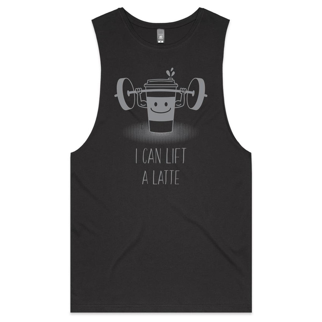 I Can Lift A Latte, Coffee - Tank Top Tee Coal Drop Arm Tank Top Fitness Printed In Australia