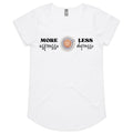 More Espresso, Less Depresso Women's AS Colour Scoop Neck T-Shirt White Womens Scoop Neck T-shirt Coffee Printed In Australia