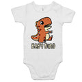 Baby Dino, Dinosaur - Baby Bodysuit White Baby Bodysuit Printed In Australia