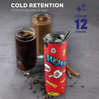 Comic Book Red - 20oz Tall Skinny Tumbler with Lid and Straw
