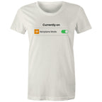 Currently On Aeroplane Mode - Womens T-shirt Natural Womens T-shirt Printed In Australia Tech