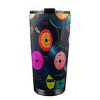 Retro Vinyl Records - 20oz Mobile Tumbler with Lid (Black Lock) 20oz Travel Mug Music Printed Offshore Retro