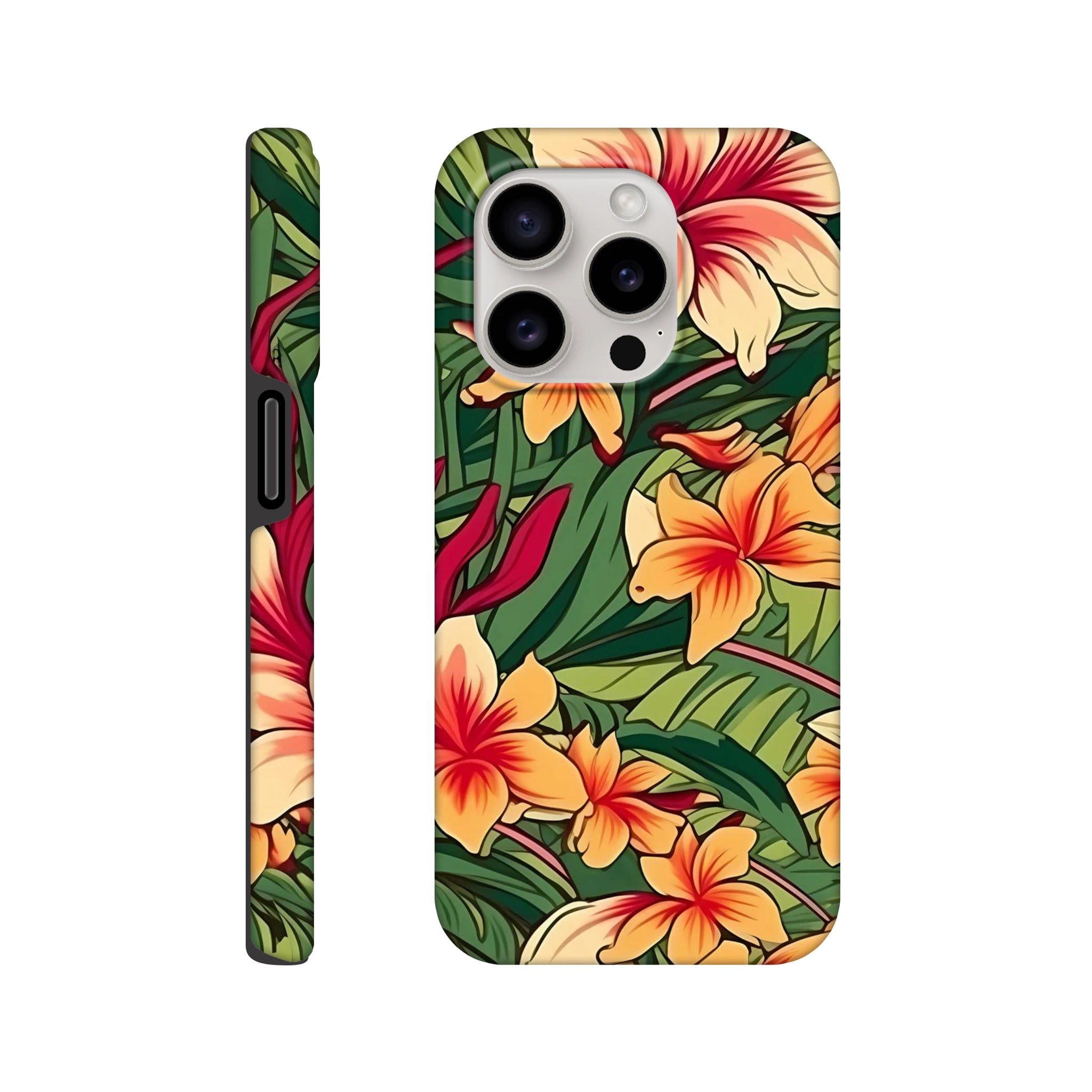 Vintage Hawaiian Floral - Apple iPhone Tough case iPhone 15 Pro iPhone Tough Case Globally Fulfilled Plants Surf