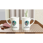 Astronaut, All We Need Is Love, Peace And A Little Space - White 10oz Porcelain Slim Mug Porcelain Mug Globally Fulfilled Space