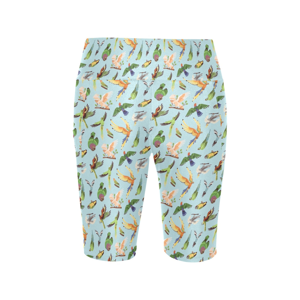 Parrots Women's Bike Shorts With Side Pockets