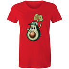 Avocado, I Don't Give A Guac - Womens T-shirt Red Womens T-shirt Food Printed In Australia