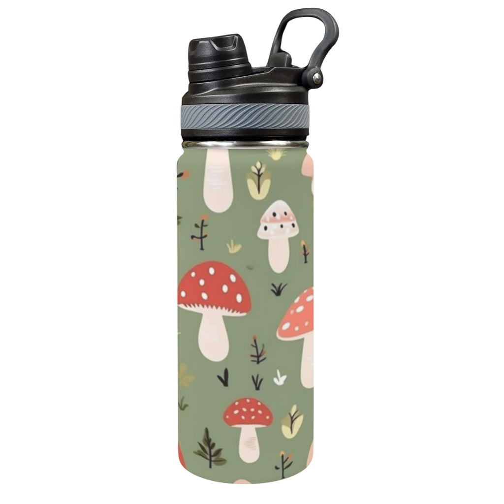 Toadstools - Insulated Water Bottle with Dual-Use Lid (18oz) One Size Insulated Water Bottle with Dual-Use Lid (18oz) Printed Offshore
