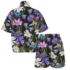 Butterfly Flowers Women's Windbreaker Short Set Women's Windbreaker Short Set Plants Printed Offshore