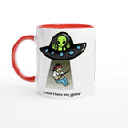 Personalised - Guitarist Alien Abduction - White 11oz Ceramic Mug with Colour InsidePersonalised - Ceramic Red Personalised 11oz Mug customise Globally Fulfilled Music personalise Sci Fi