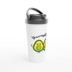 Avocado, You Complete Me - White 15oz Stainless Steel Travel Mug Travel Mug food Globally Fulfilled Love