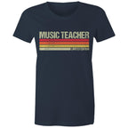 Music Teacher, Limited Edition - Womens T-shirt Navy Womens T-shirt Music Printed In Australia Teacher