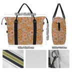 Orange Retro Floral Duffle Bag-Simple (Model 1715) Duffle Bag-Simple (1715)