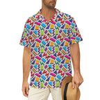 Graphic 80's Men's Short Sleeve Hawaiian Shirt Men's Hawaiian Shirt (New) Printed Offshore Retro